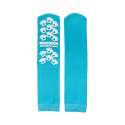 Slipper Socks McKesson Paw Prints® Unisex Adult One Size Fits Most Single Tread Single Patient Use Teal