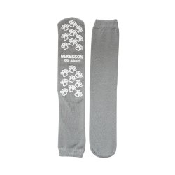 Slipper Socks McKesson Terries™ Unisex Adult 2X-Large Single Tread Single Patient Use Gray
