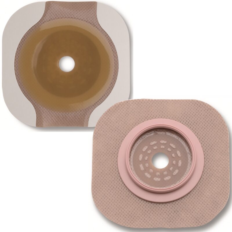 Ostomy Barrier New Image™ Flextend™ Trim to Fit, Extended Wear Adhesive Tape 102 mm Flange Yellow Code System Up to 3-1/2 Inch Opening
