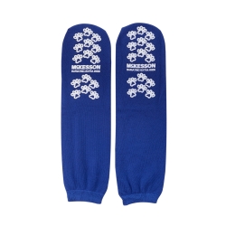 Slipper Socks McKesson Terries™ Unisex Adult Bariatric / X-Wide Double Tread Single Patient Use Royal Blue