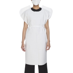 Patient Exam Gown McKesson One Size Fits Most White Disposable