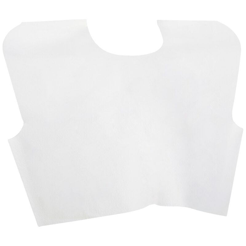 Exam Cape McKesson White One Size Fits Most Front / Back Opening Without Closure Unisex Disposable