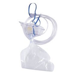 NonRebreather Oxygen Mask McKesson Elongated Style Adult One Size Fits Most Adjustable Head Strap / Nose Clip