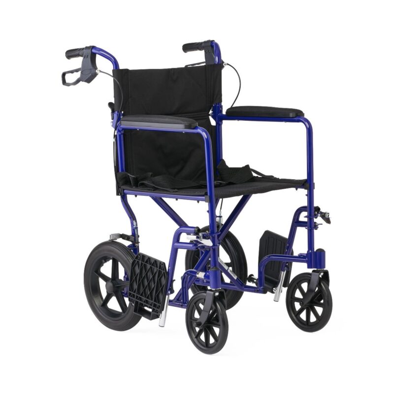 Medline Basic Aluminum Transport Chair with 12" Wheels