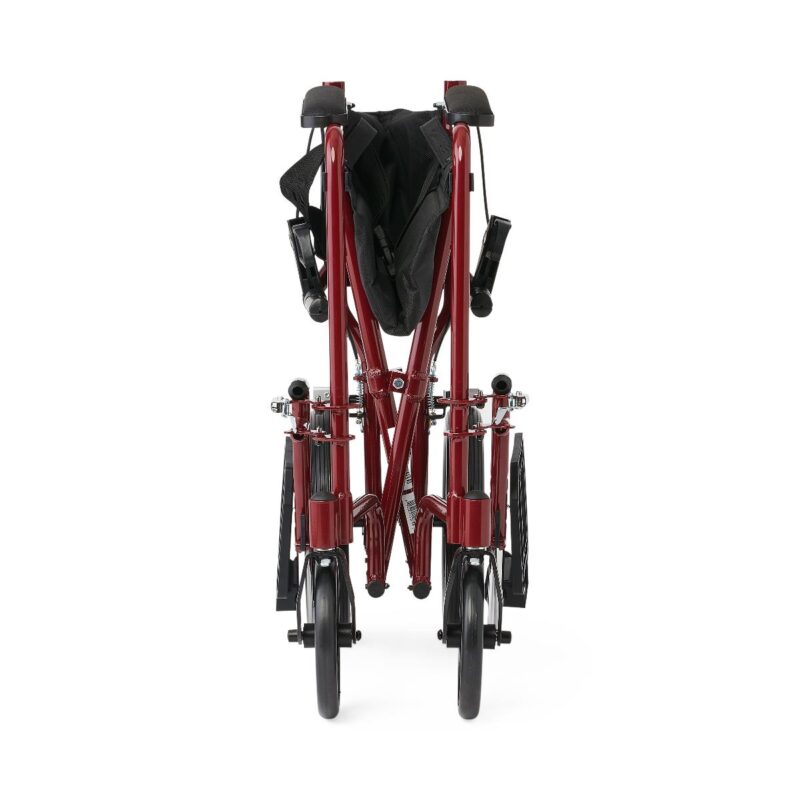 Medline Basic Aluminum Transport Chair with 12" Wheels - Image 3