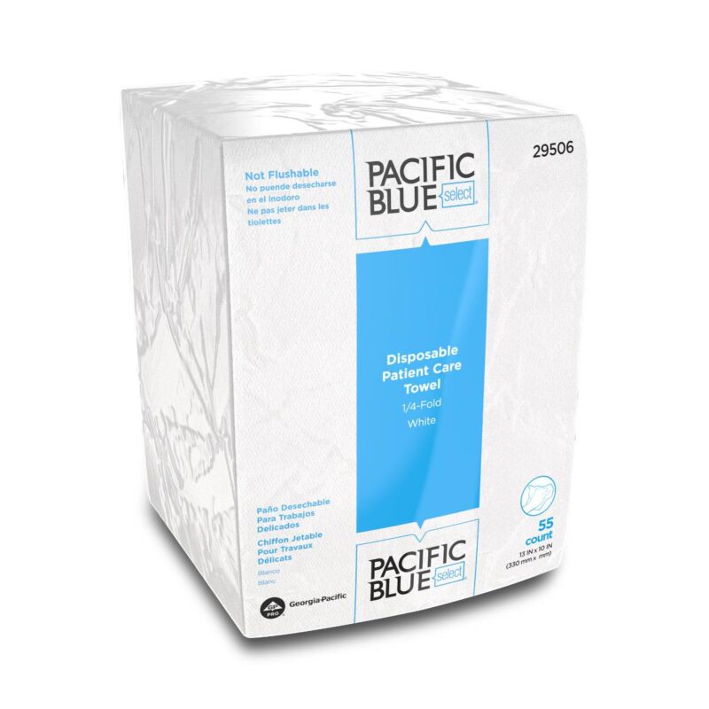 Pacific Blue Select Quarter-Fold Disposable Patient Washcloth